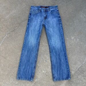 Rock & Roll Cowboy Double Barrel Relaxed Straight Leg Jeans 33x34 (33x33) Blue